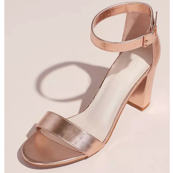 Rose Gold Block Heel, David’s Bridal, size 8 - Picture 1 of 5